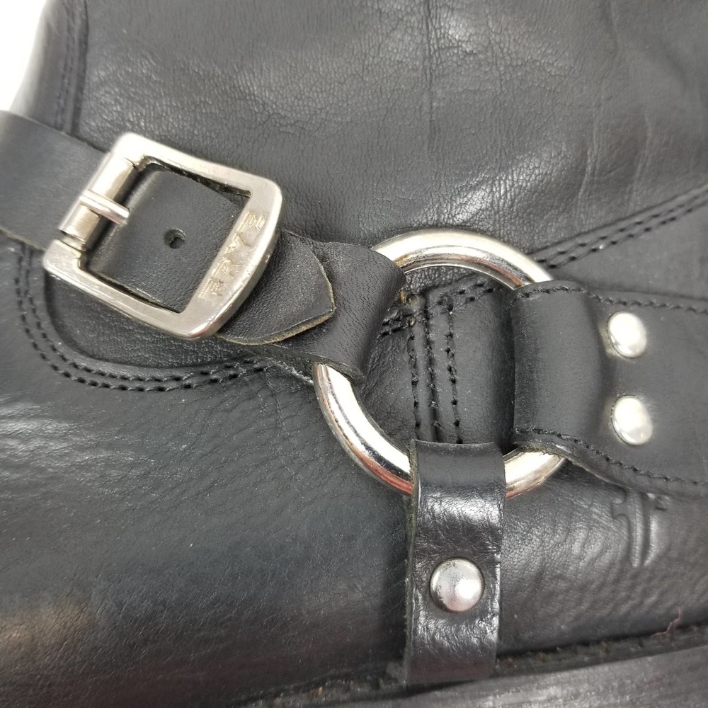 Frye Black Leather Harness Boots - Picture 6 of 12